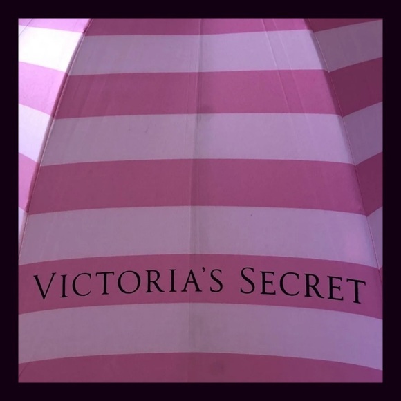 Victorias Secret Iconic Signature Pink Stripe Limited Edition Parasol Umbrella - Picture 11 of 16